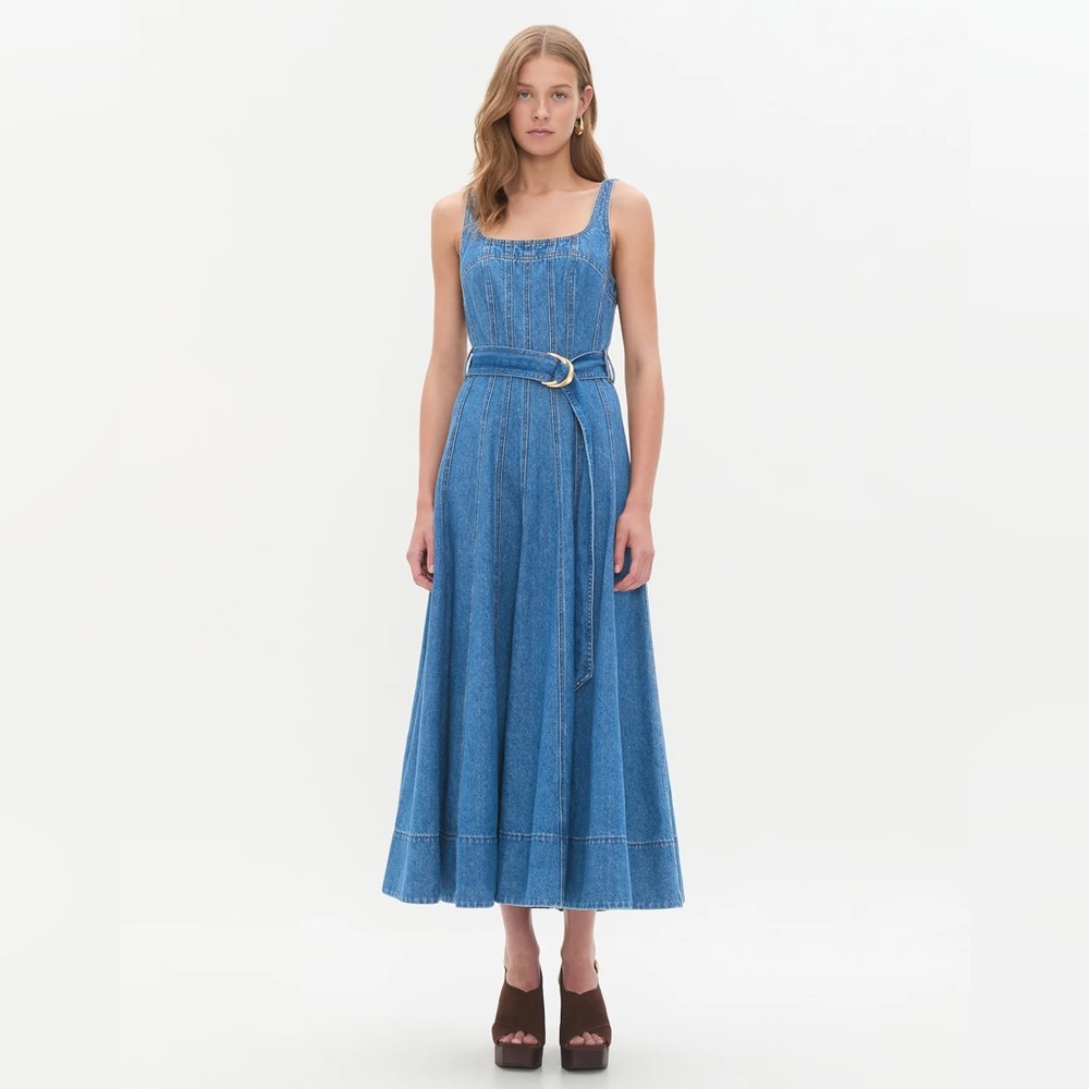 NWOT AJE RAINER DENIM MIDI DRESS